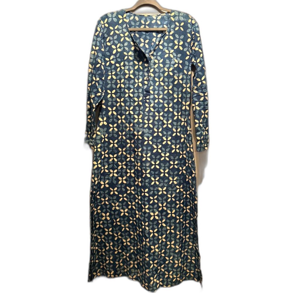 Blue & White Patterned Cover-Up – Women's Size M